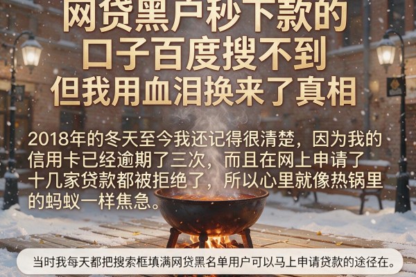 网贷黑户秒下款的口子百度搜不到，但我用血泪换来了真相