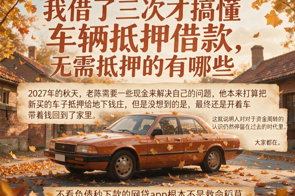 我借了三次才搞懂车辆抵押借款无需抵押的有哪些，不看负债秒下款的网贷app根本不是救命稻草