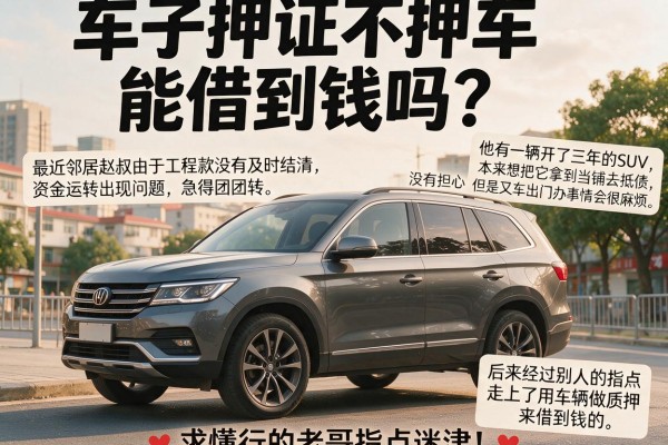 车子押证不押车能借到钱吗？求懂行的老哥指点迷津！