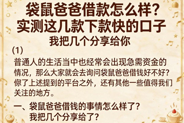 袋鼠爸爸借款怎么样？实测这几款下款快的口子