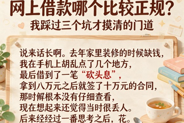 网上借款哪个比较正规?我踩过三个坑才摸清的门道