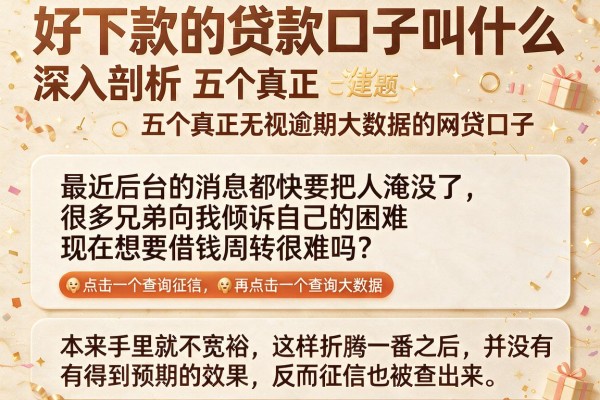好下款的贷款口子叫什么，深入剖析五个真正无视逾期大数据的网贷口子