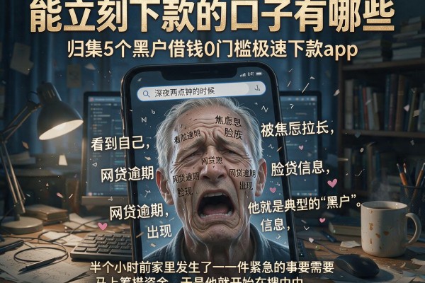 能立刻下款的口子有哪些，归集5个黑户借钱0门槛极速下款app