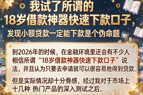 我试了所谓的18岁借款神器快速下款口子，发现小额贷款一定能下款是个伪命题