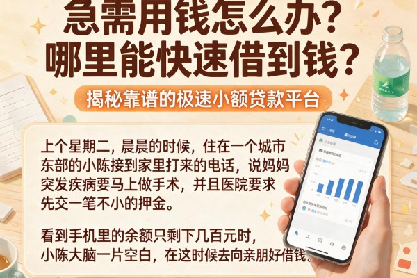 急需用钱怎么办？哪里能快速借到钱？揭秘靠谱的极速小额贷款平台