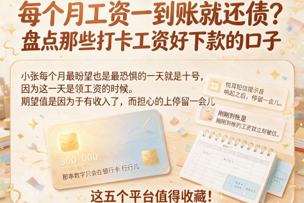每个月工资一到账就还债？盘点那些打卡工资好下款的口子，这五个平台值得收藏！