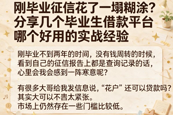 刚毕业征信花了一塌糊涂？分享几个毕业生借款平台哪个好用的实战经验