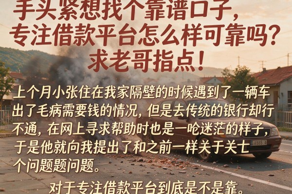 手头紧想找个靠谱口子，专注借款平台怎么样可靠吗？求老哥指点！