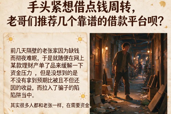 手头紧想借点钱周转，老哥们推荐几个靠谱的借款平台呗？