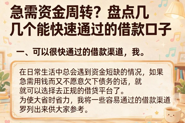 急需资金周转？盘点几个能快速通过的借款口子