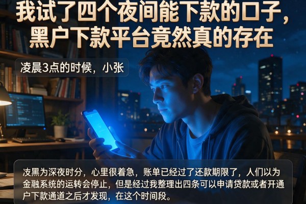 我试了四个夜间能下款的口子，黑户下款平台竟然真的存在