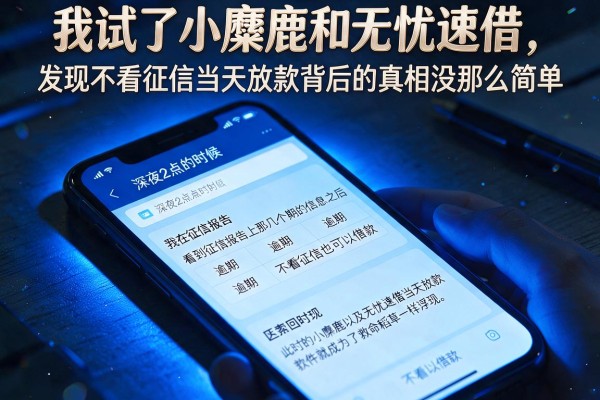 我试了小麋鹿和无忧速借，发现不看征信当天放款背后的真相没那么简单