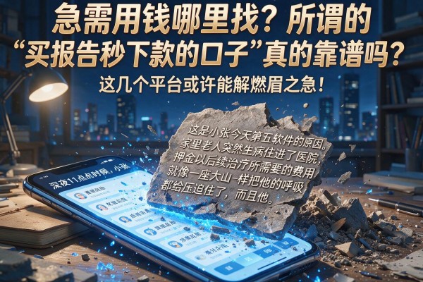 急需用钱哪里找？所谓的“买报告秒下款的口子”真的靠谱吗？这几个平台或许能解燃眉之急！