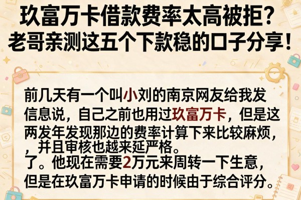 玖富万卡借款费率太高被拒？老哥亲测这五个下款稳的口子分享！