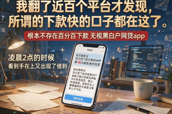 我翻了近百个平台才发现，所谓的下款快的口子都在这了，根本不存在百分百下款无视黑白户网贷app