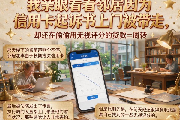 我亲眼看着邻居因为信用卡起诉书上门被带走，却还在偷偷用无视评分的贷款app周转