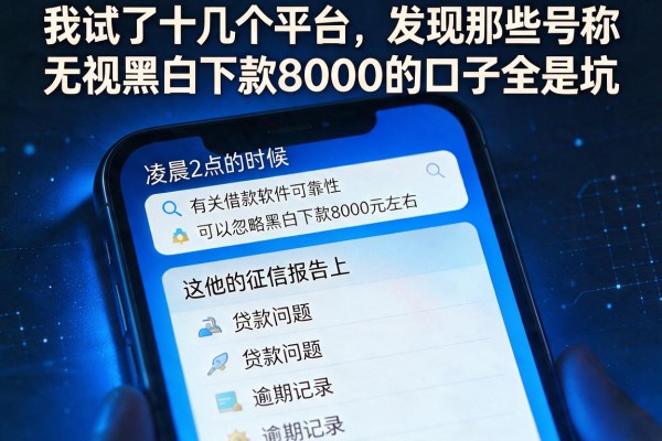 我试了十几个平台，发现那些号称无视黑白下款8000的口子全是坑