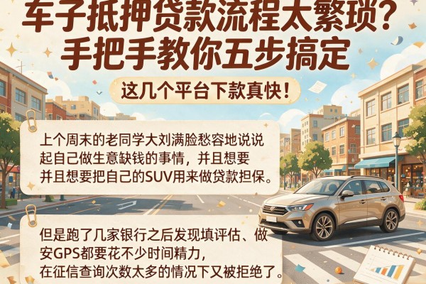 车子抵押贷款流程太繁琐？手把手教你五步搞定，这几个平台下款真快！
