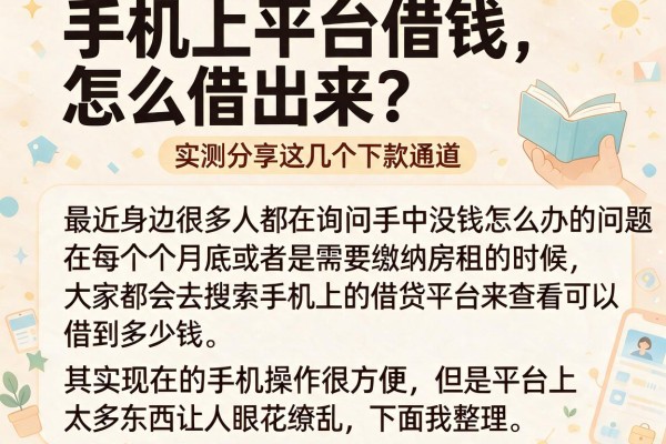 手机上平台借钱怎么借出来？实测分享这几个下款通道