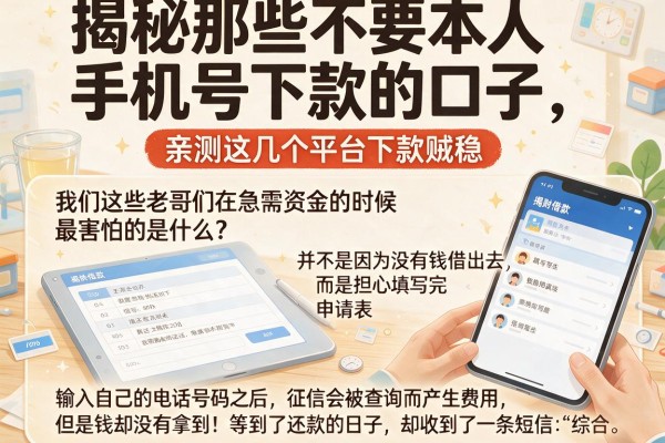 揭秘那些不要本人手机号下款的口子,亲测这几个平台下款贼稳