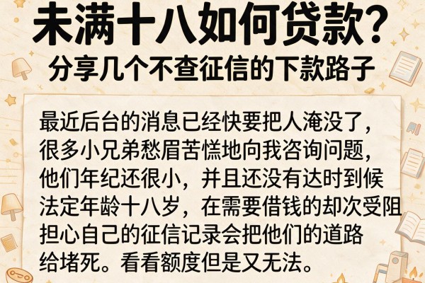 未满十八如何贷款?分享几个不查征信的下款路子