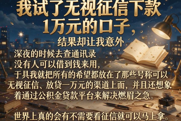 我试了无视征信下款1万元的口子，结果却让我意外
