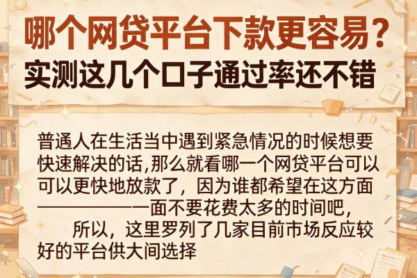 哪个网贷平台下款更容易？实测这几个口子通过率还不错