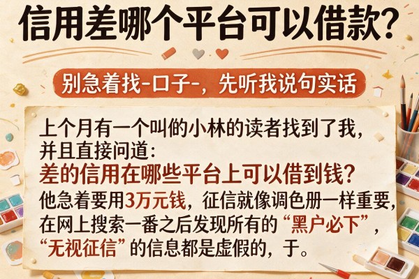 信用差哪个平台可以借款？别急着找-口子-，先听我说句实话