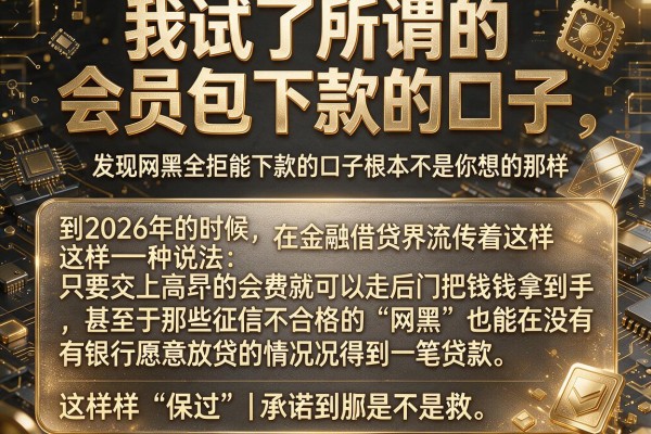 我试了所谓的会员包下款的口子，发现网黑全拒能下款的口子根本不是你想的那样