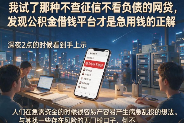 我试了那种不查征信不看负债的网贷，发现公积金借钱平台才是急用钱的正解