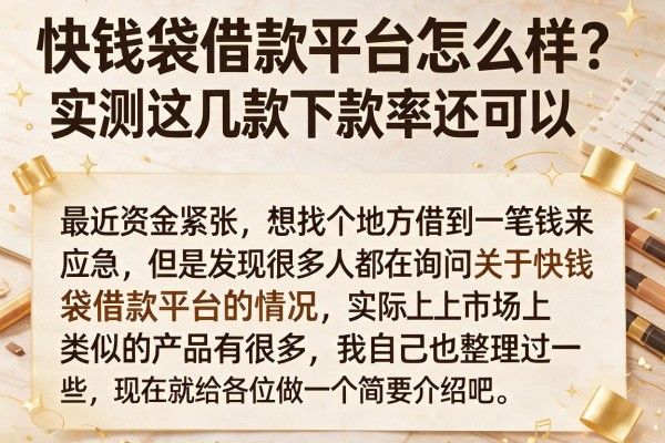 快钱袋借款平台怎么样？实测这几款下款率还可以