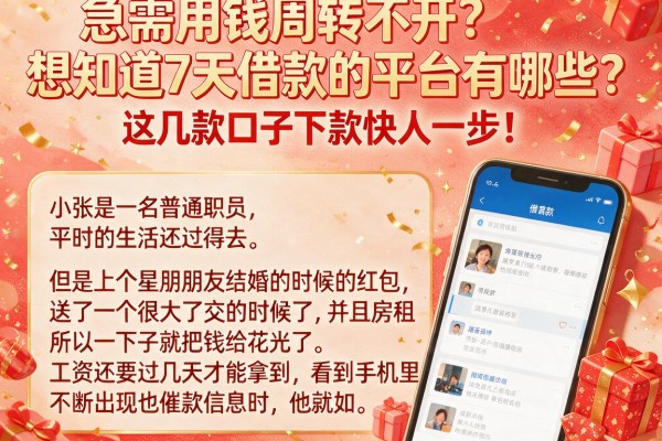急需用钱周转不开？想知道7天借款的平台有哪些？这几款口子下款快人一步！