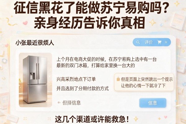 征信黑花了能做苏宁易购吗？亲身经历告诉你真相，这几个渠道或许能救急！
