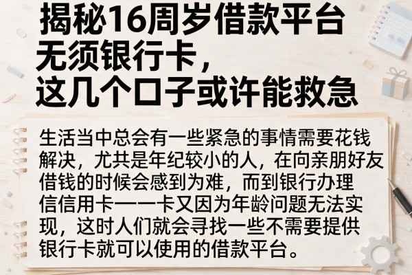 揭秘16周岁借款平台无须银行卡，这几个口子或许能救急