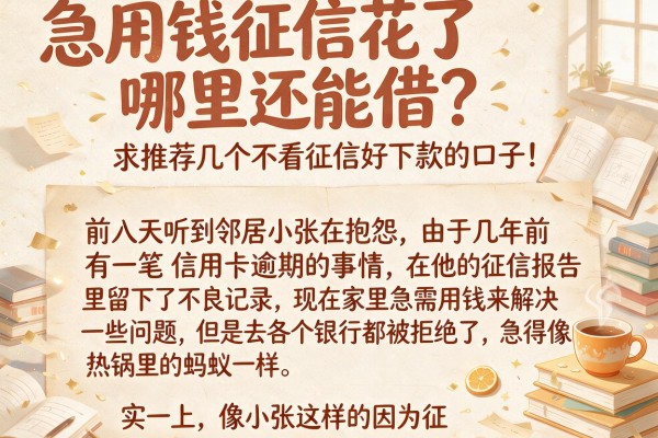 急用钱征信花了哪里还能借？求推荐几个不看征信好下款的口子！