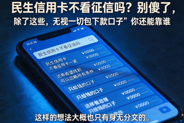 民生信用卡不看征信吗？别傻了，除了这些“无视一切包下款口子”你还能靠谁
