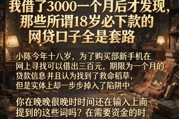我借了3000一个月后才发现，那些所谓18岁必下款的网贷口子全是套路
