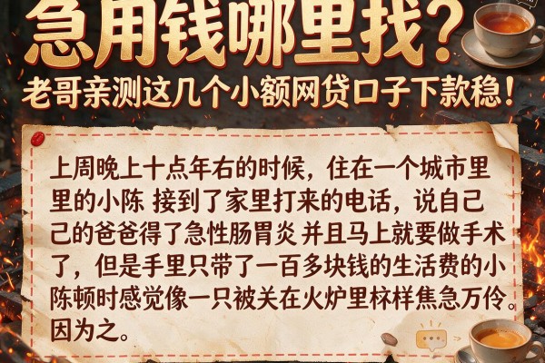 急用钱哪里找？老哥亲测这几个小额网贷口子下款稳！