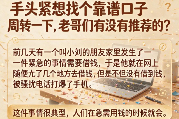 手头紧想找个靠谱口子周转一下，老哥们有没有推荐的？