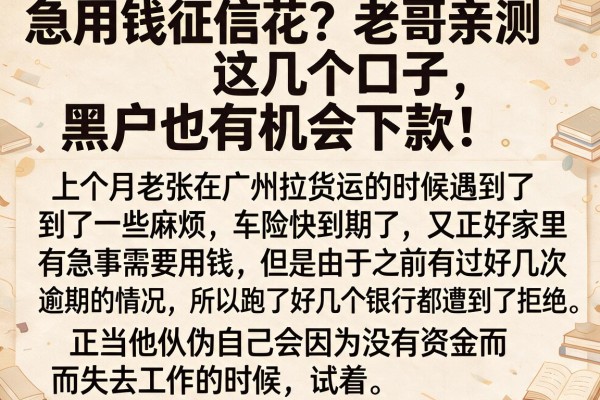 急用钱征信花？老哥亲测这几个口子，黑户也有机会下款！