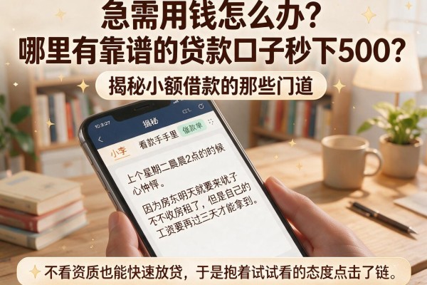 急需用钱怎么办？哪里有靠谱的贷款口子秒下500？揭秘小额借款的那些门道