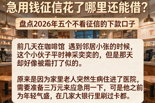 急用钱征信花了哪里还能借？盘点2026年五个不看征信的下款口子