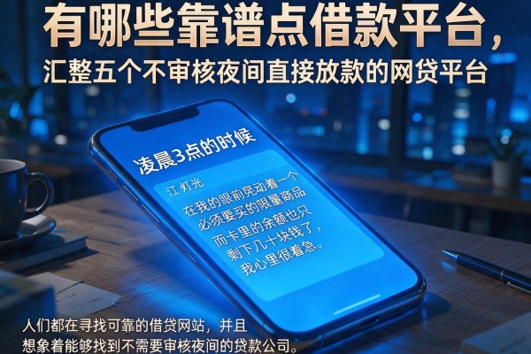 有哪些靠谱点借款平台，汇整五个不审核夜间直接放款的网贷平台
