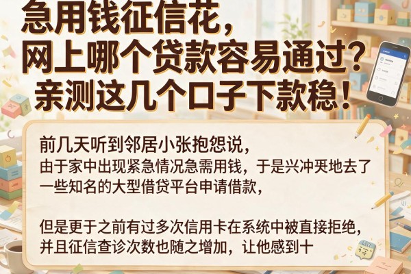 急用钱征信花，网上哪个贷款容易通过？亲测这几个口子下款稳！