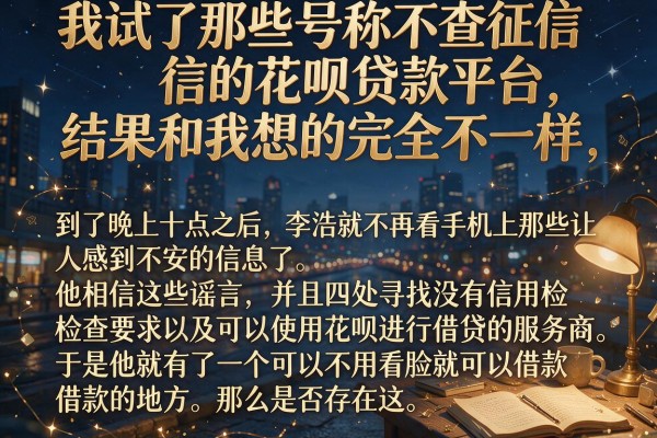我试了那些号称不查征信的花呗贷款平台，结果和我想的完全不一样