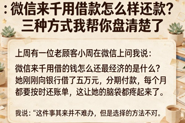 微信来千用借款怎么样还款？三种方式我帮你盘清楚了