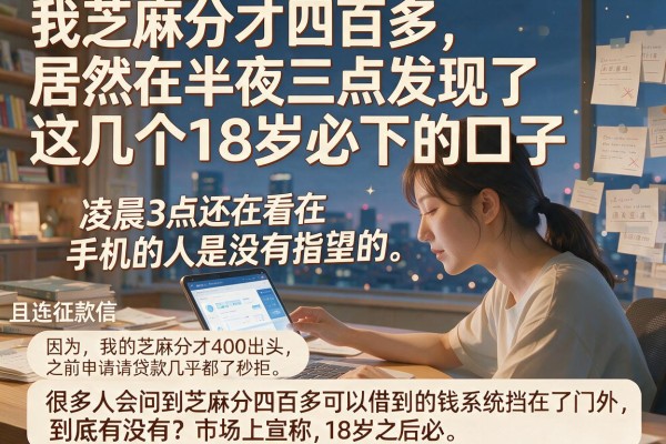 我芝麻分才四百多，居然在半夜三点发现了这几个18岁必下的口子