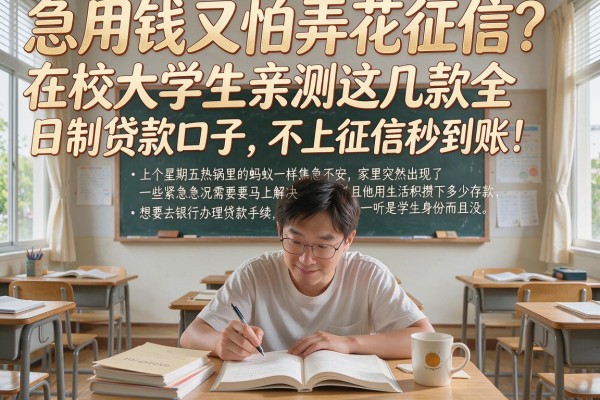 急用钱又怕弄花征信？在校大学生亲测这几款全日制贷款口子，不上征信秒到账！