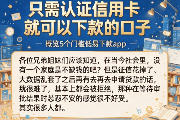 只需认证信用卡就可以下款的口子，概览5个门槛低易下款app