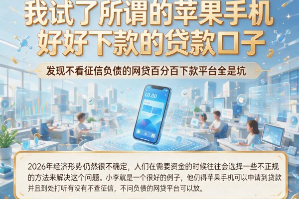 我试了所谓的苹果手机好下款的贷款口子，发现不看征信负债的网贷百分百下款平台全是坑